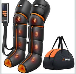 Leg Massager with Heat and Compression : Foot and Calf Massager for Circulation and Pain Relief, Sequential Compression Boots with 6 Modes, 9 Intensit