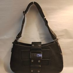 Christian Dior Vintage Street Chic Columbus Black Leather Bag Size Medium