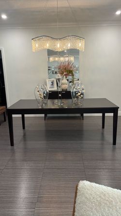 Large Espresso Rectangular dinning table with Gradenza
