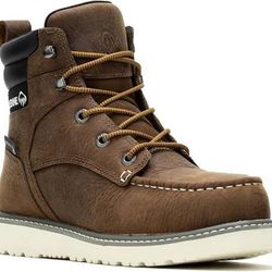 NEW Size 7 or 8.5 wide or 10w  13 WOLVERINE Men Trade Wedge Waterproof Steel Toe Work Boots 6" Construction Boot