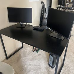 Black Wood Top Desk