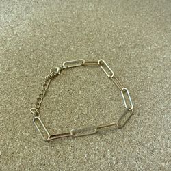 Golden Tone Paperclip Chain Bracelet 