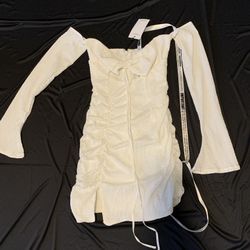 White Halter Neck Dress 