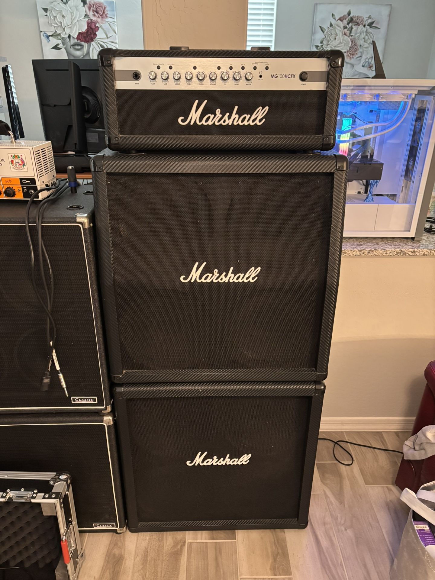 Matching Marshall Carbon Fiber Full Stack And Head