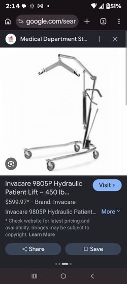 Invacare hydraulic patient lift