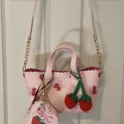 Juicy Couture Sweet Strawberry Mini Tote Shoulder/ Handbag - NWT