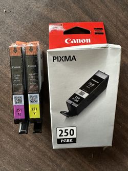  CANON PGI-250 Black, CANON CLI-251 Yellow, CANON CLI-251 Magenta 