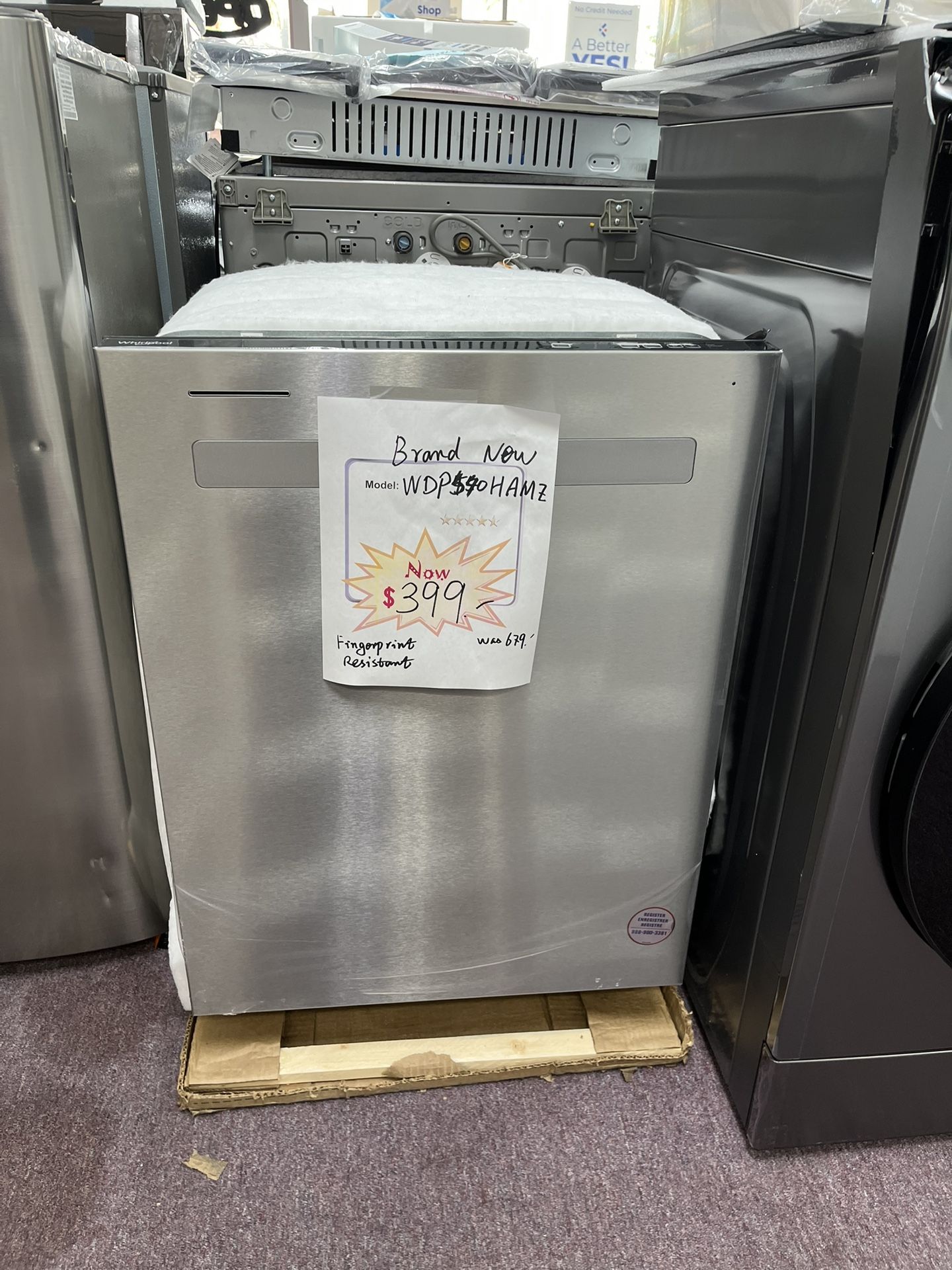 Dishwasher, 24’ Stainless Steel, Brand New Whirlpool
