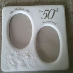 50th wedding anniversary ceramic picture frame