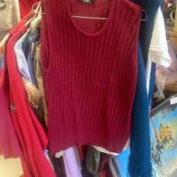 Knitted Red Sweater Vest