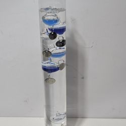 15" Galileo Thermometer Glass Tube Temperature Gauge Vintage Science Decor