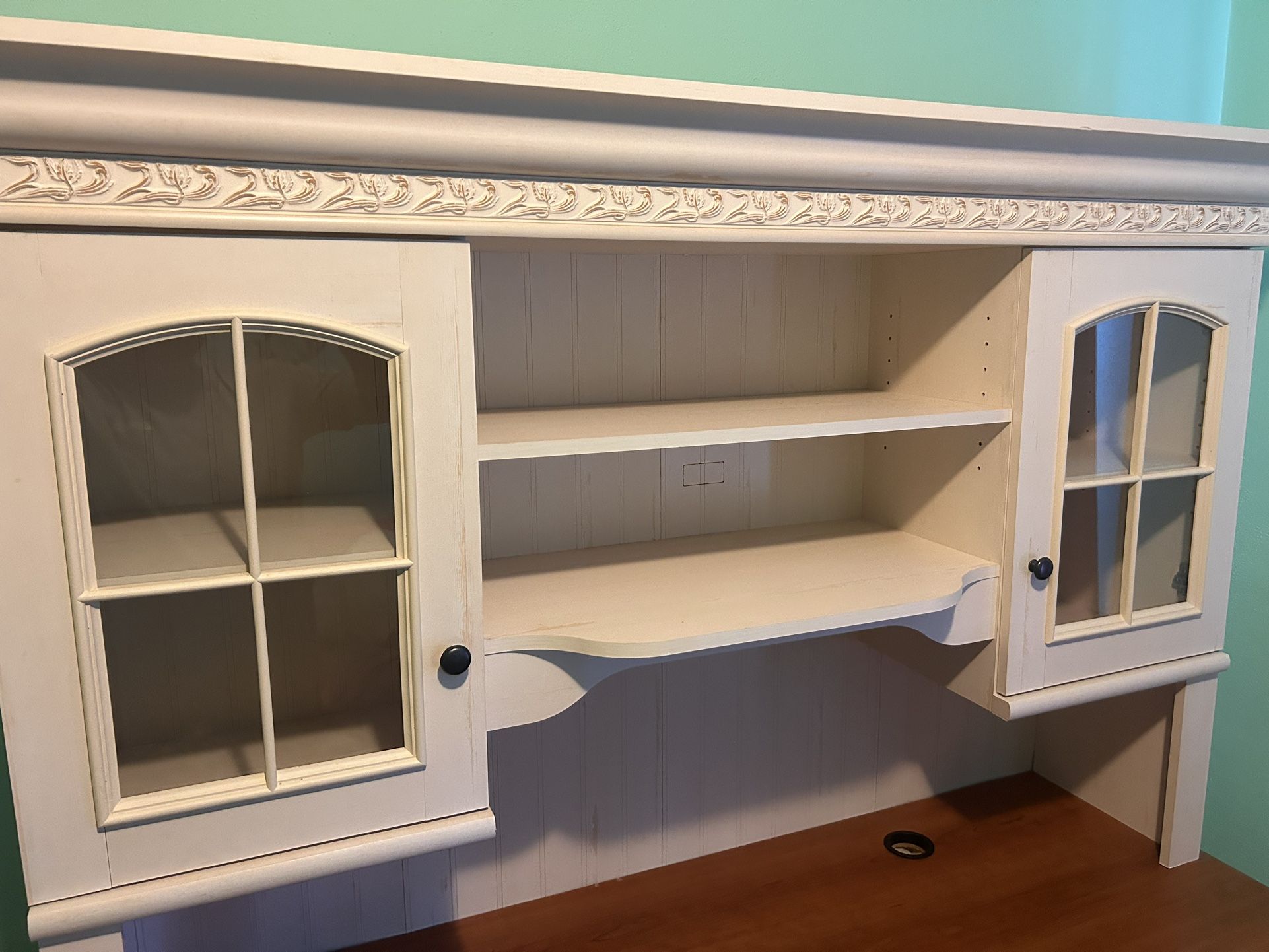 Christopher Lowell Shore Computer Hutch Desk With Electric Built In