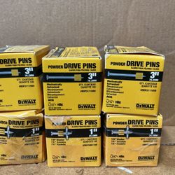 DeWalt Powder Drive Pins 6 Boxes 1" and 3"