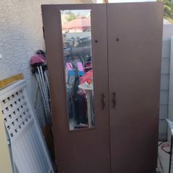 METAL 2 DOOR WARDROBE CABINET.