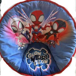 Marvel Spider and Friends.  Toddler Mini Saucer Chair, Polyester, Blue