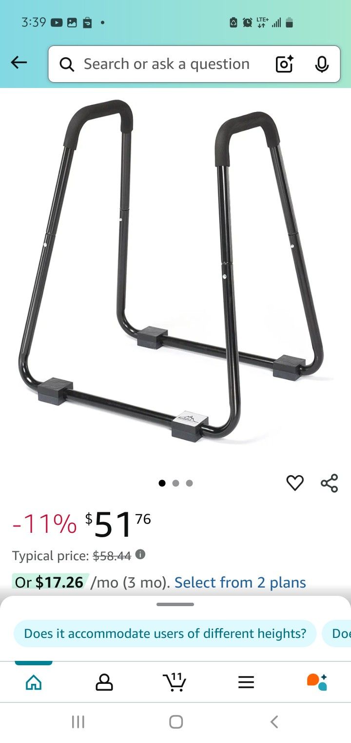 Amazing Basics Dip Bar Gym Equipment Workout Abs Arms Upper Body Full Body