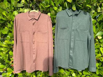 LOT OF 2 Size XXL/ 2XL Lululemon Soft Knit Overshirt Smoked Spruce & Roasted Brown