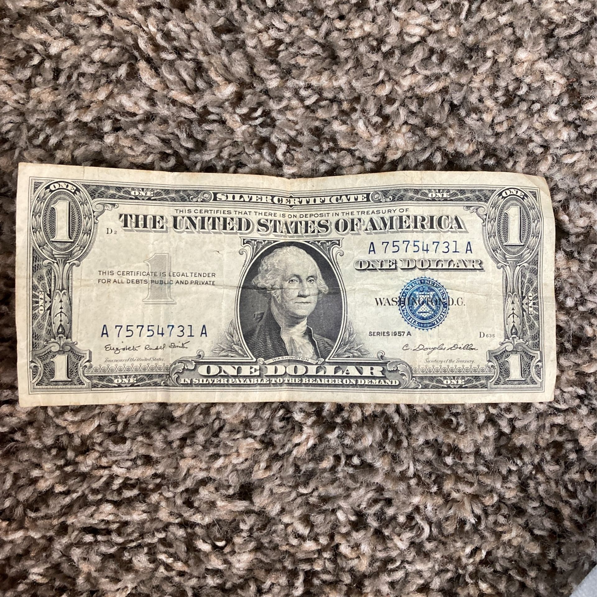 Series 1957 A Silver Certificate $1 Bill