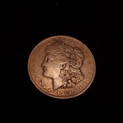 1921 Silver Morgan Dollar Coin