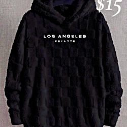 Black Unban Plush Fleece Hoodie