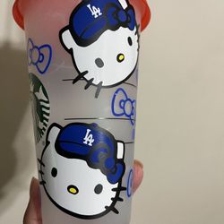 Dodgers Hello Kitty Starbucks Custom Cold Cup