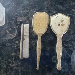 Vintage Brush And Comb Set