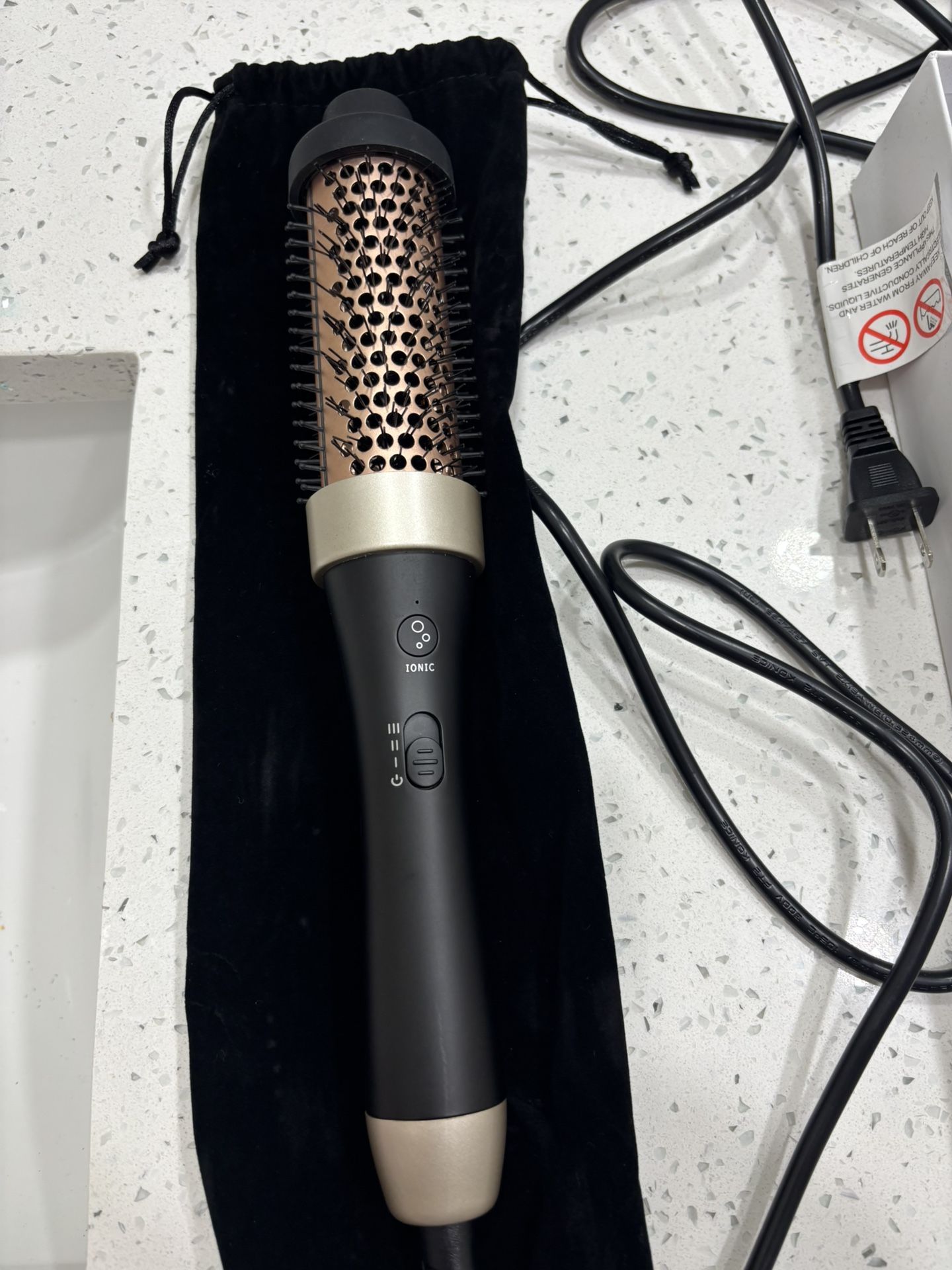 Cepillo térmico iónico, cepillo caliente de 1.5 pulgadas, cepillo para rizar el cabello con calor