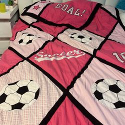 Twin Comforter Set Soccer Theme