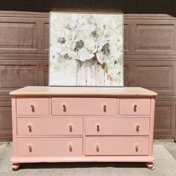 Pink Broyhill Solid Wood Dresser