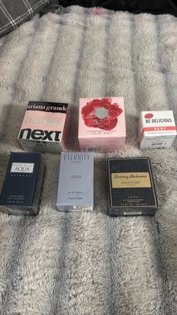 Perfume for women on top cologne for men on bottom