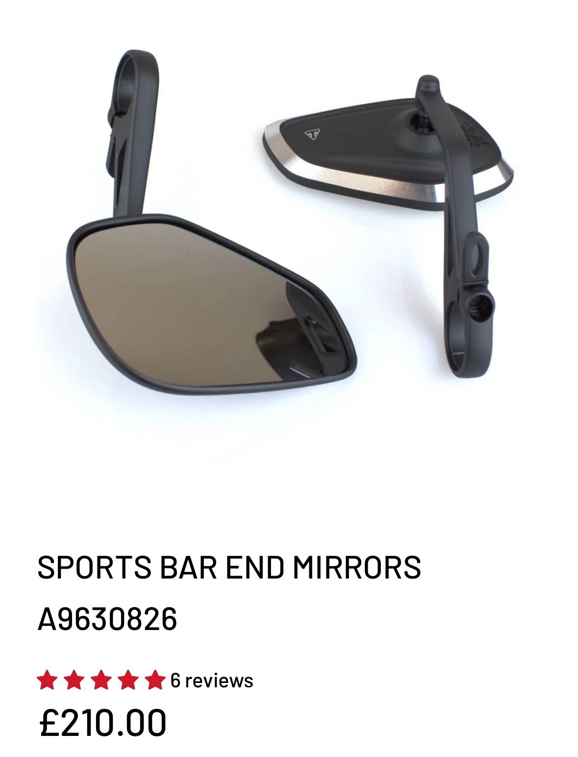Triumph Motorcycle Bar end Mirrors