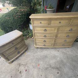 Dresser With Mirror And Nightstand 