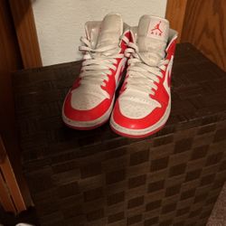 Red And White Jordan 1s