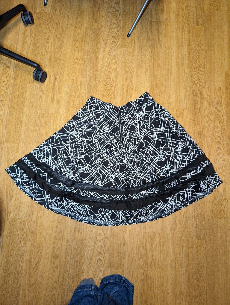 Mesh & Geometric Circle Skirt