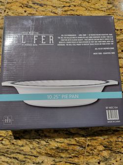 🥧✨ NEW Bel Fer Enameled Cast Iron Pie Pan – 10.25" White ✨🥧