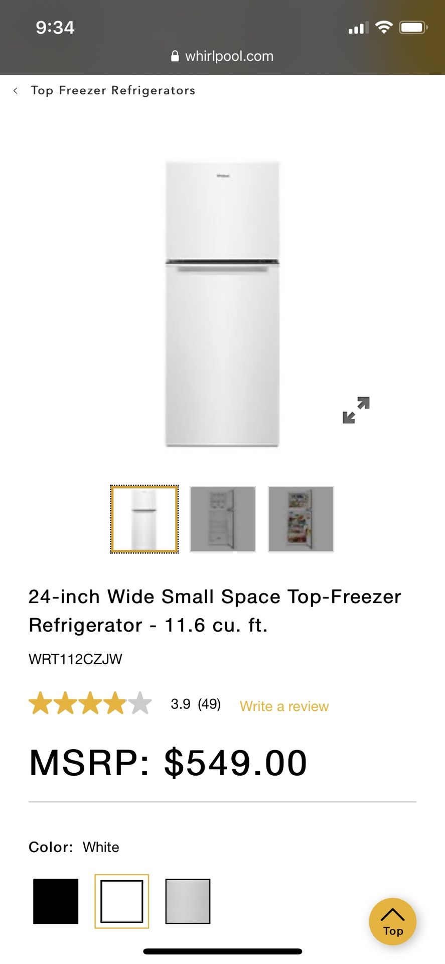 Whirlpool refrigerator