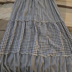 Bebop Blue Checkered Dress Size L