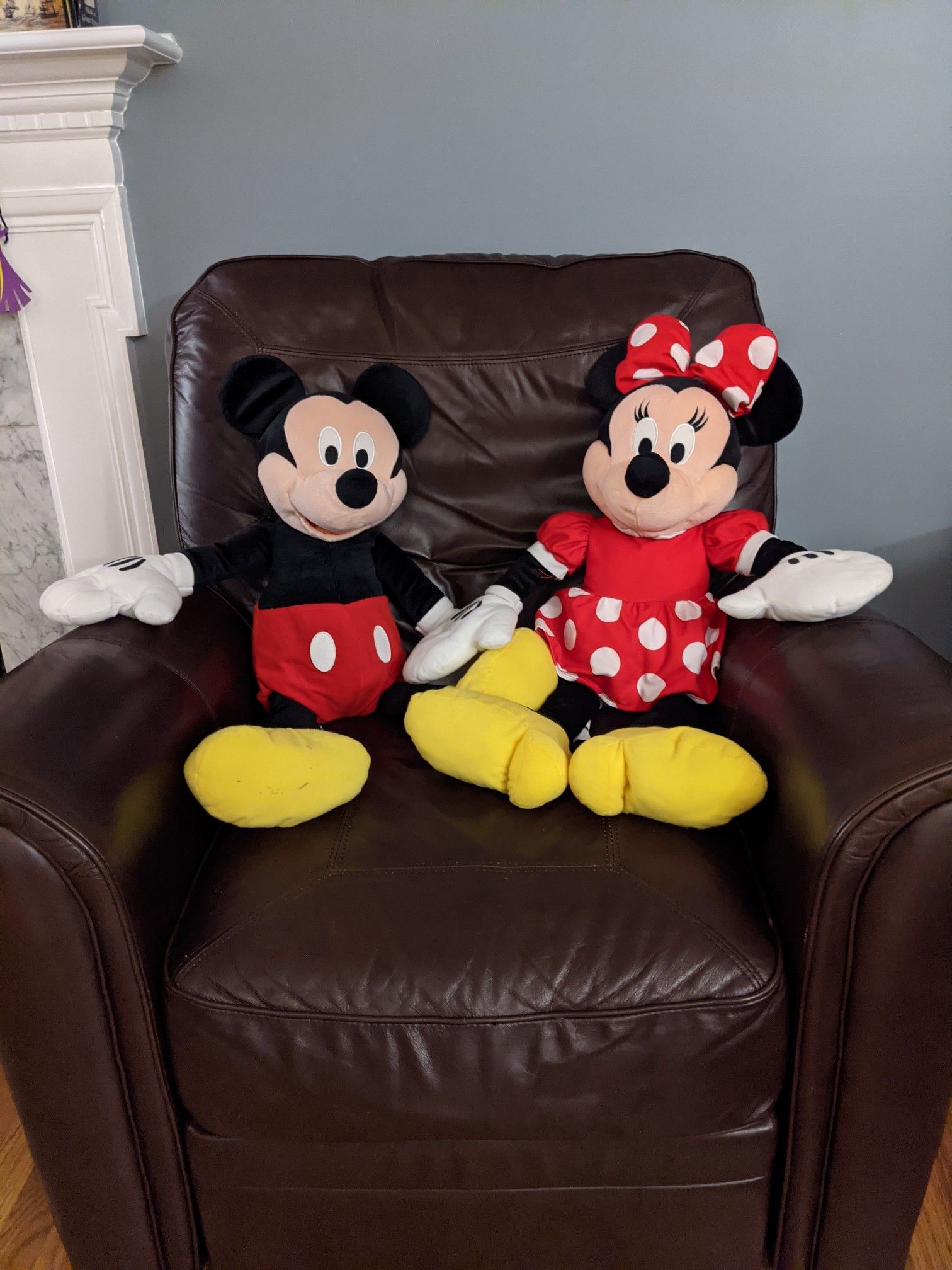 Large Mickey and Minnie Mouse stuffed animals