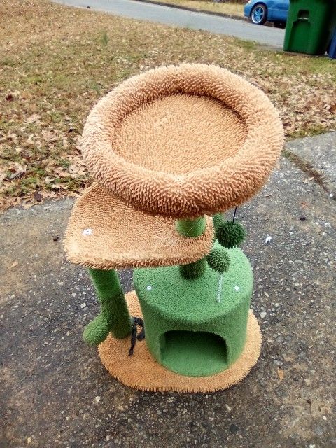 Cat House Play Tree Green B