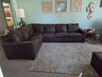 Leather sleeper sofa