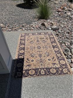 ANCIENT ORIENTAL RUG - 66 inches by 48 inches