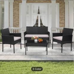 Brand New In Box 4 Piece Wicker Patio Set