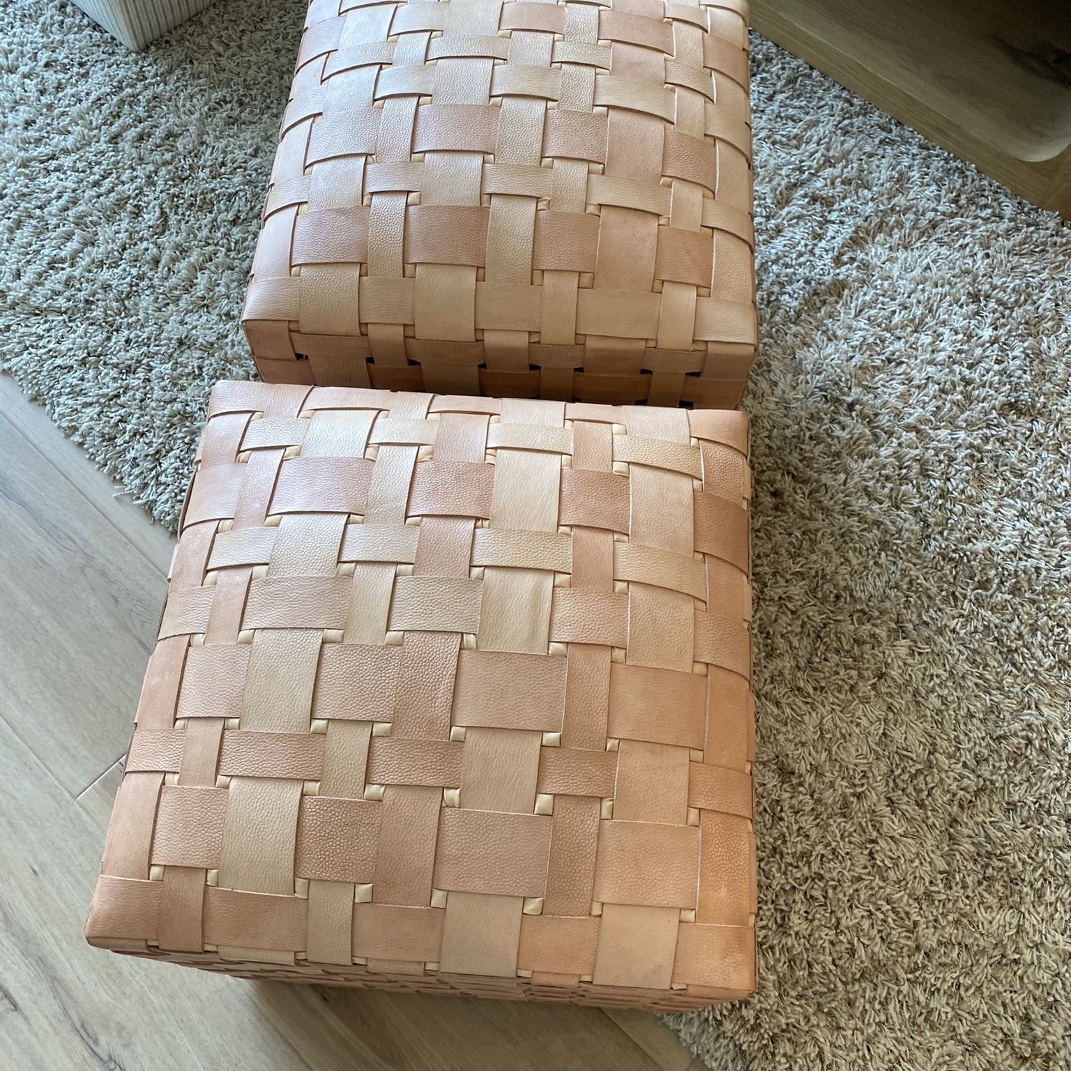 Brand New Amber Interior Ottoman