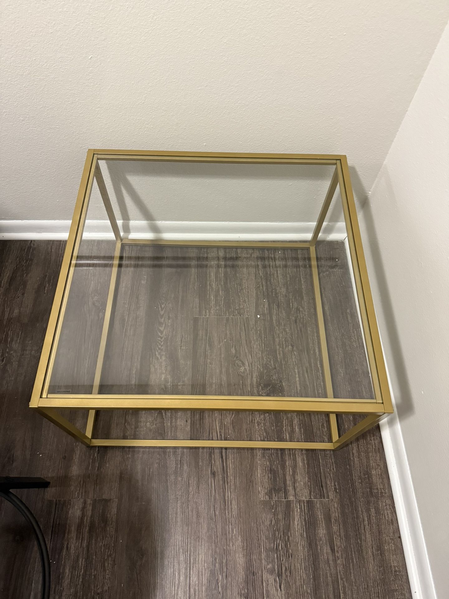 Gold Glass Square Coffee Table