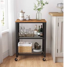 3-Tier Rolling Kitchen/Bar Cart – Like New