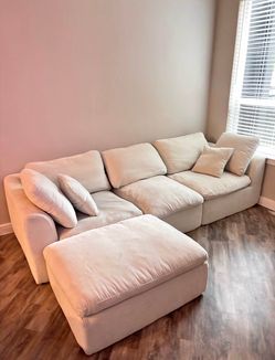 Modular Cloud Sectional Sofa with Ottoman