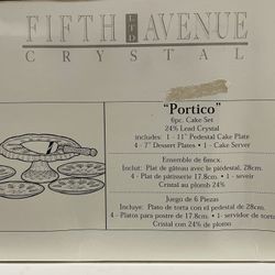 NEW CRYSTAL CAKE SET 6 portico Fifth Avenue 