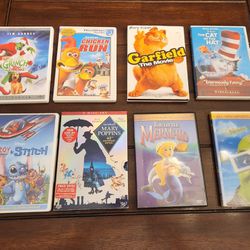 Set of 8 Children's Movies on DVD SOLD TOGETHER 