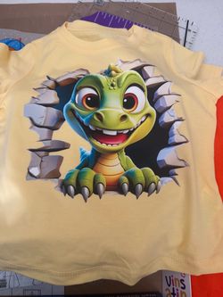 Kids Yellow Dinosaur Graphic T-Shirt