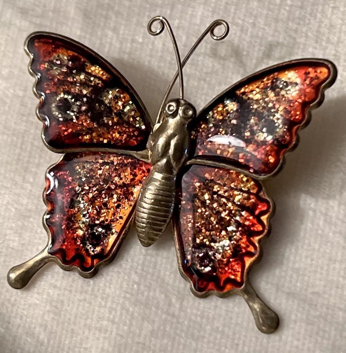 Vintage Gold Charm, Butterfly Brooch